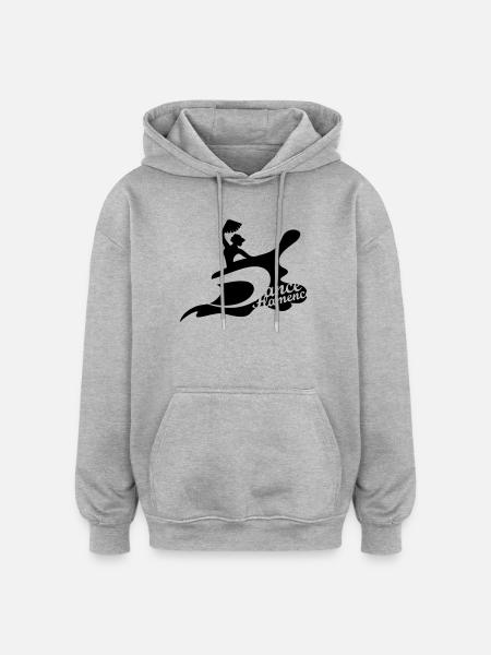 A flamenco dancer with fan - Oversized Unisex Hoodie - heather grey
