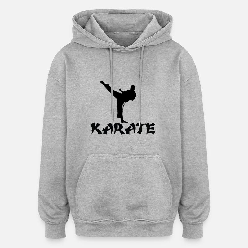 Karate - Sweat à capuche oversize unisexe - gris chiné