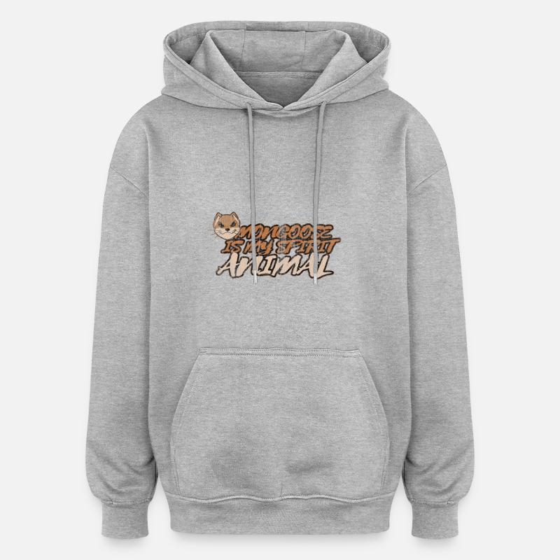 Mangouste - Sweat à capuche oversize unisexe - gris chiné