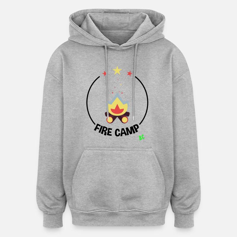 Camp de feu - Sweat à capuche oversize unisexe - gris chiné