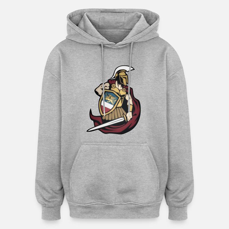 ROSTOCK AHU - Conception - Sweat à capuche oversize unisexe - gris chiné