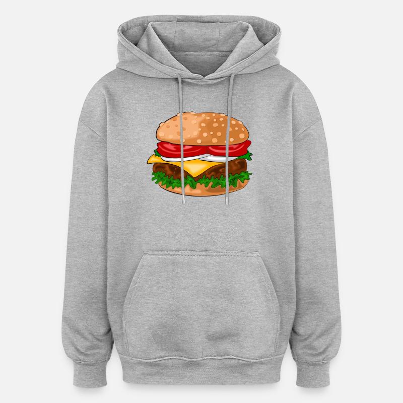 hamburger - Sweat à capuche oversize unisexe - gris chiné