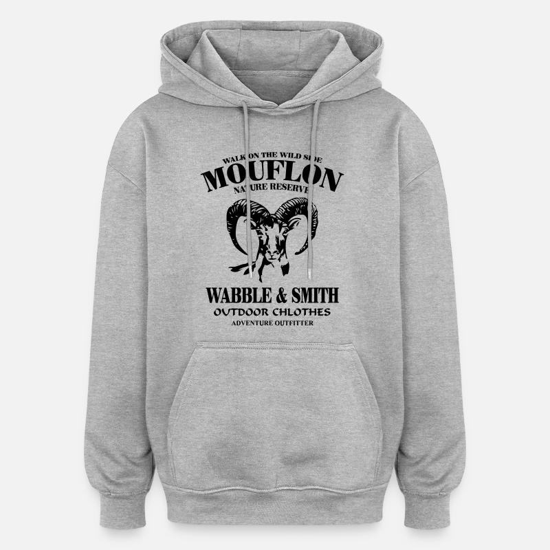 Mouflon - Sweat à capuche oversize unisexe - gris chiné