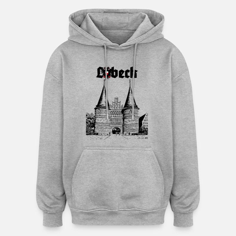 Lübeck - Porte de Holsten - Sweat à capuche oversize unisexe - gris chiné