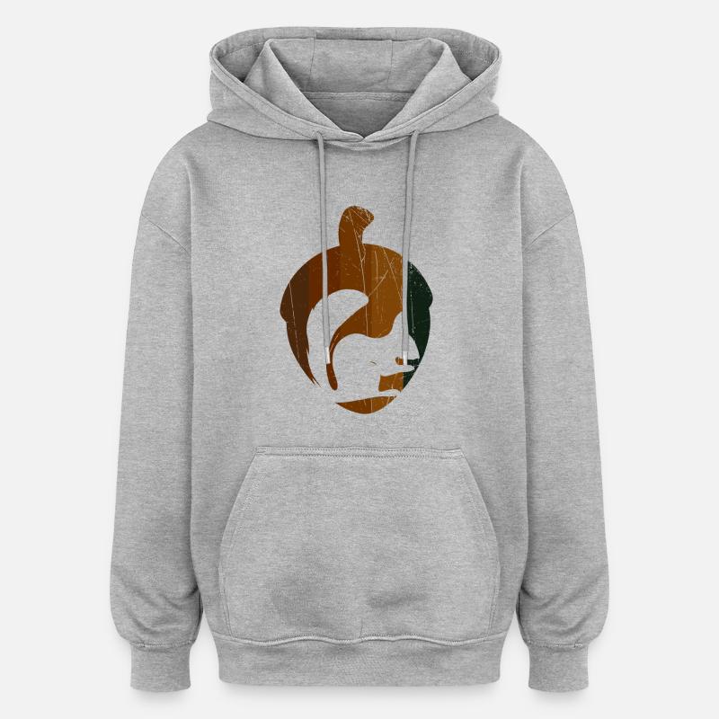 Noisette écureuil - design - Sweat à capuche oversize unisexe - gris chiné