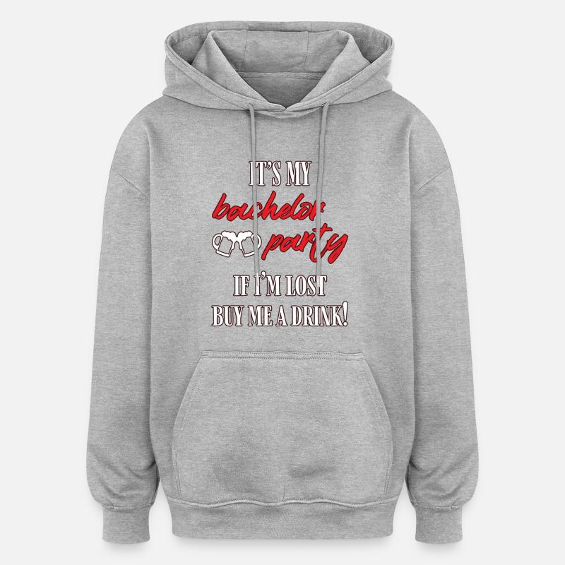 célibataire - Sweat à capuche oversize unisexe - gris chiné