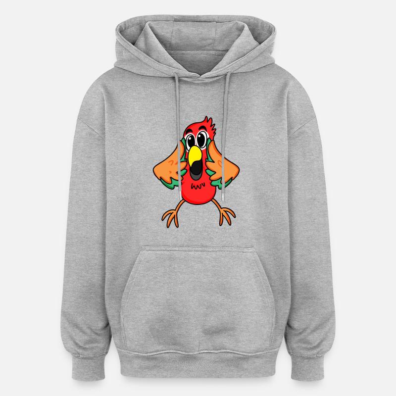 Jungle de perroquet - Sweat à capuche oversize unisexe - gris chiné