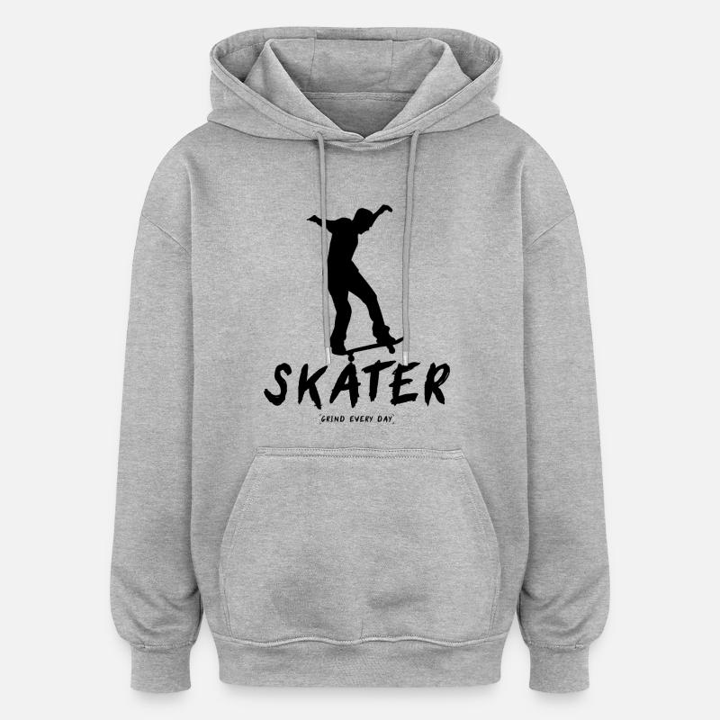 Patineur Grind Every Day - Sweat à capuche oversize unisexe - gris chiné