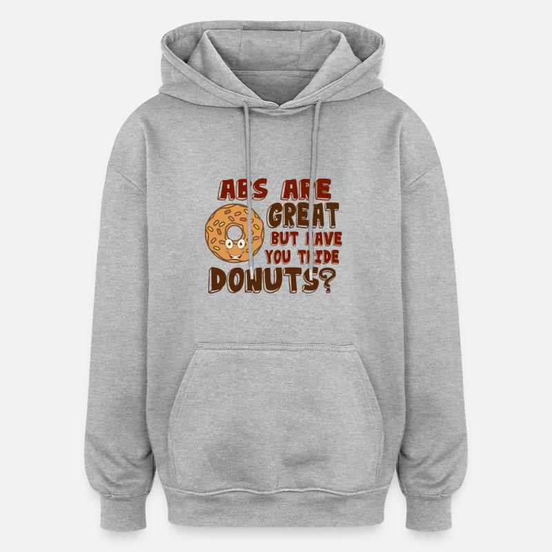 Donat abs - Sweat à capuche oversize unisexe - gris chiné