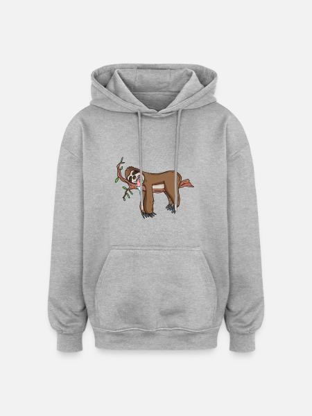 la paresse - Sweat à capuche oversize unisexe - gris chiné