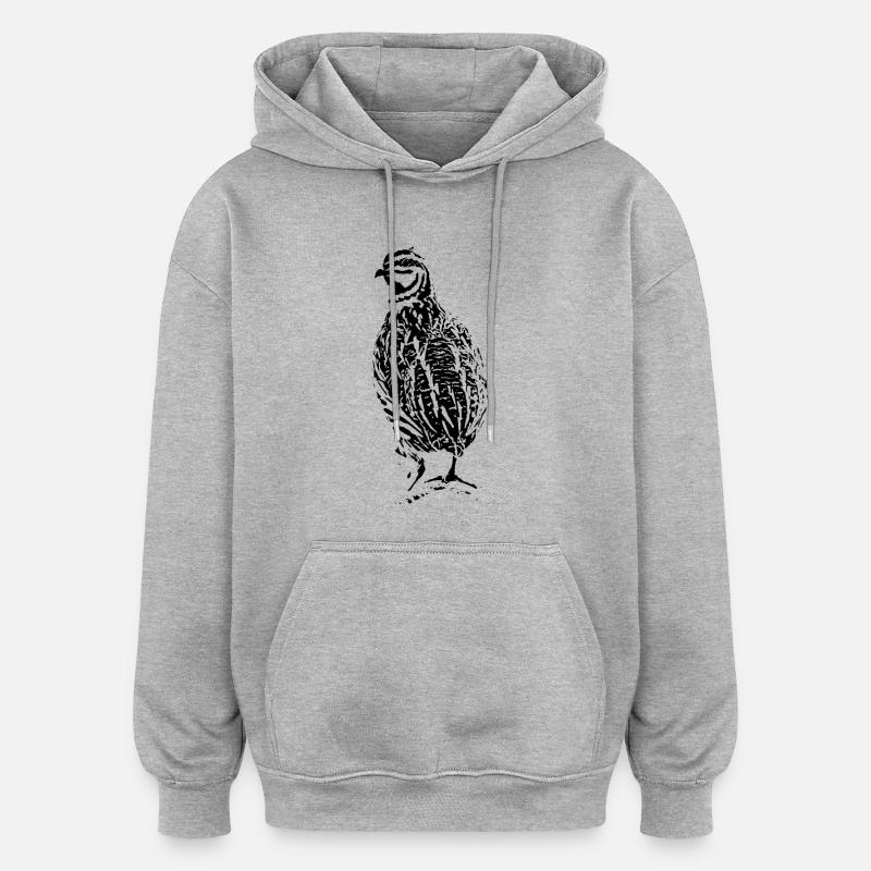 Conception de caille - Sweat à capuche oversize unisexe - gris chiné