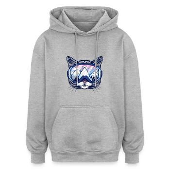 Lunettes de ski Cat - Sweat à capuche oversize unisexe - gris chiné - Devant - Noah (186cm)
