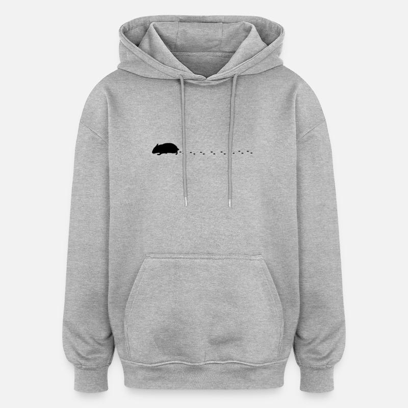 Traces de hamster - Sweat à capuche oversize unisexe - gris chiné