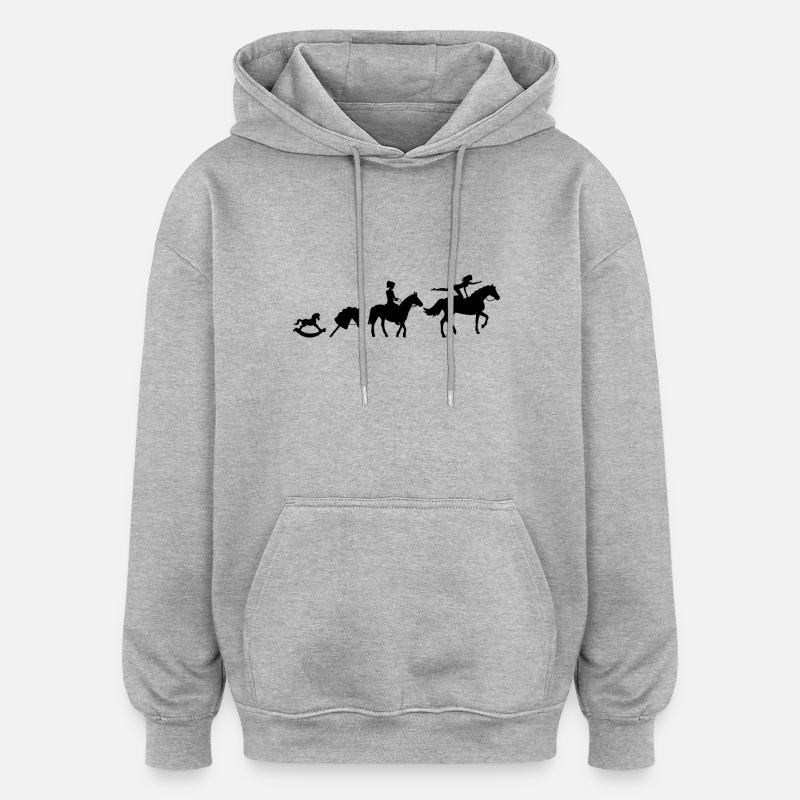 Evolution Voltigieren Equitation - Sweat à capuche oversize unisexe - gris chiné