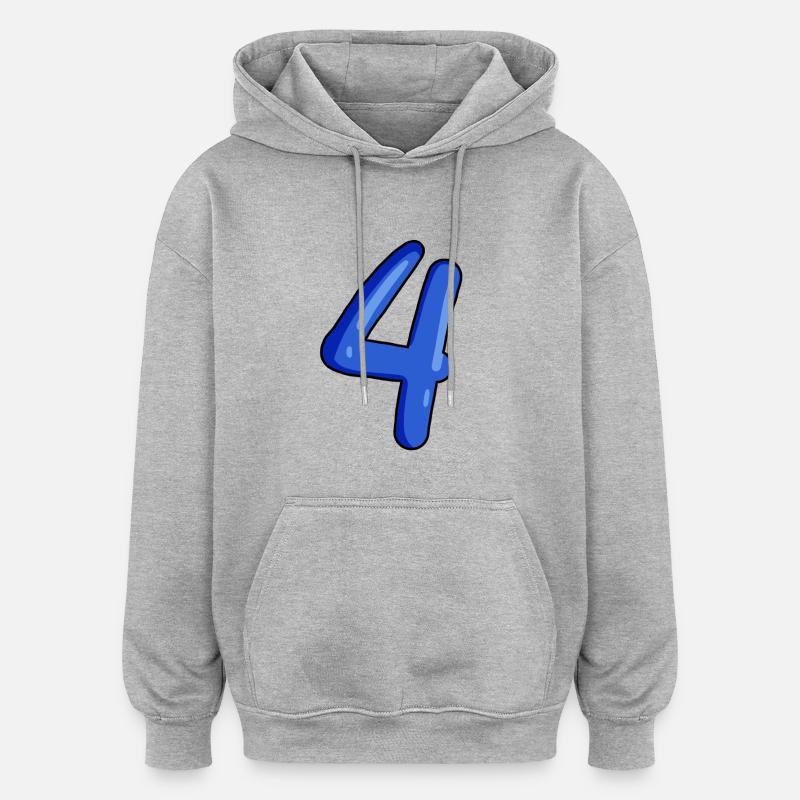 4 - Sweat à capuche oversize unisexe - gris chiné