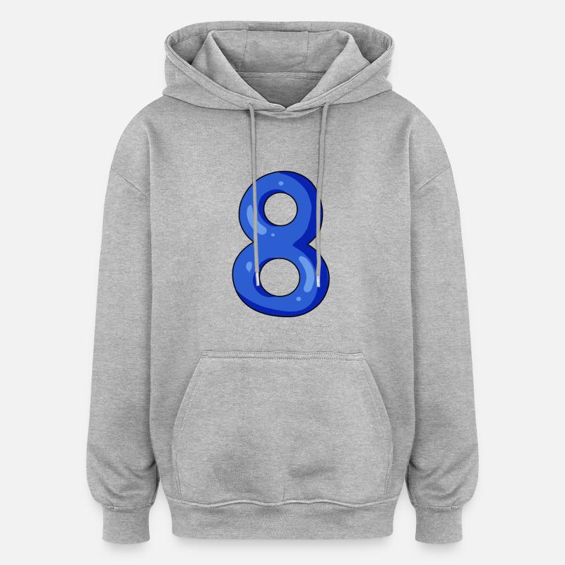 8 - Sweat à capuche oversize unisexe - gris chiné