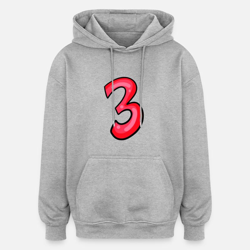 3 - Sweat à capuche oversize unisexe - gris chiné