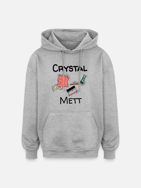 Mett - Crystal Mett - Oversized Unisex Hoodie - Grau meliert