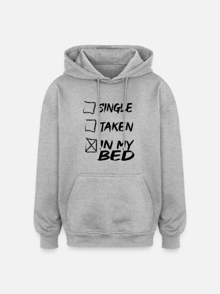 Dans mon lit - Sweat à capuche oversize unisexe - gris chiné