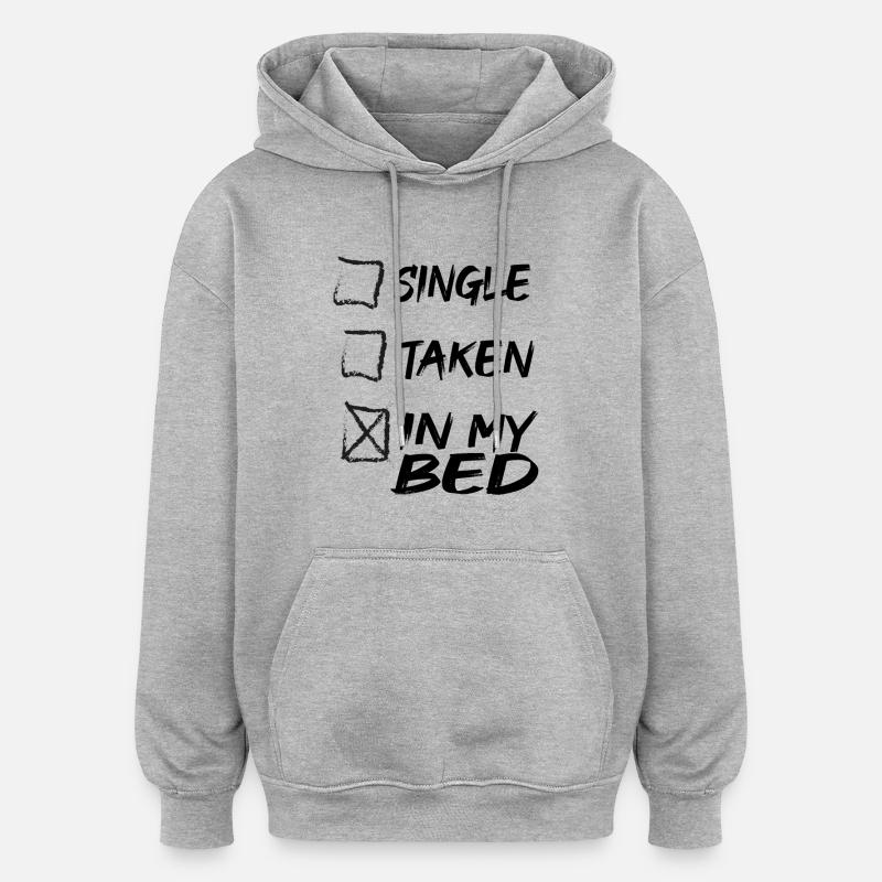 Dans mon lit - Sweat à capuche oversize unisexe - gris chiné