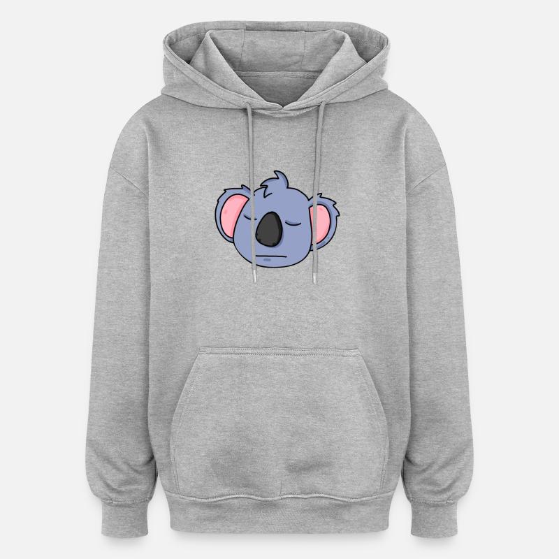 Tête de Koala - Sweat à capuche oversize unisexe - gris chiné