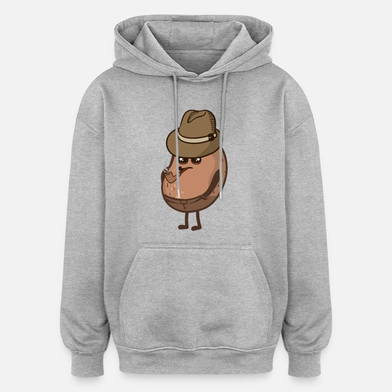 Patates douces - Sweat à capuche oversize unisexe - gris chiné