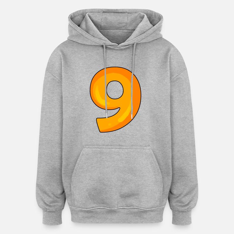 9 - Sweat à capuche oversize unisexe - gris chiné