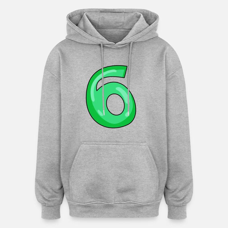 6 - Sweat à capuche oversize unisexe - gris chiné