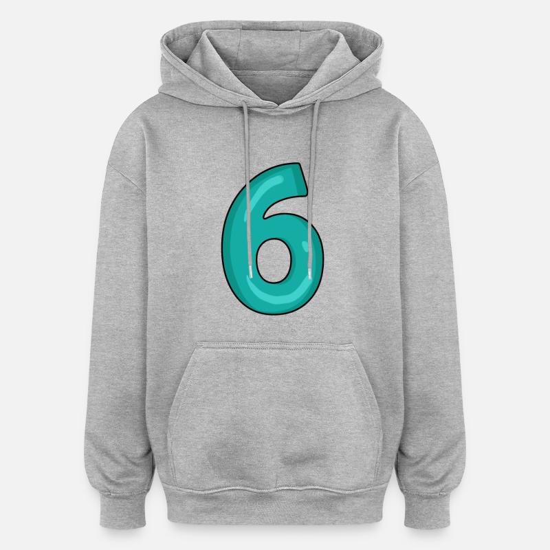 6 - Sweat à capuche oversize unisexe - gris chiné