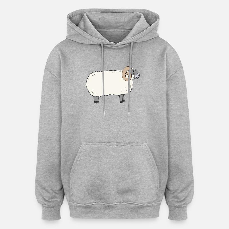 Mouton écossais Blackface - Sweat à capuche oversize unisexe - gris chiné