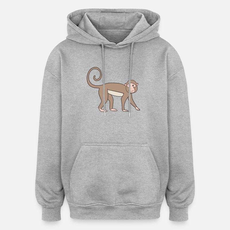 Marmoset Monkey - Oversized Unisex Hoodie - heather grey