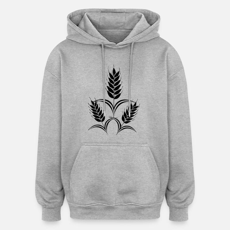 3 Ähren - Oversized Unisex Hoodie - Grau meliert