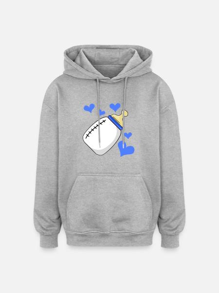 Milk bottle Boy pregnant birth - Oversized Unisex Hoodie - heather grey