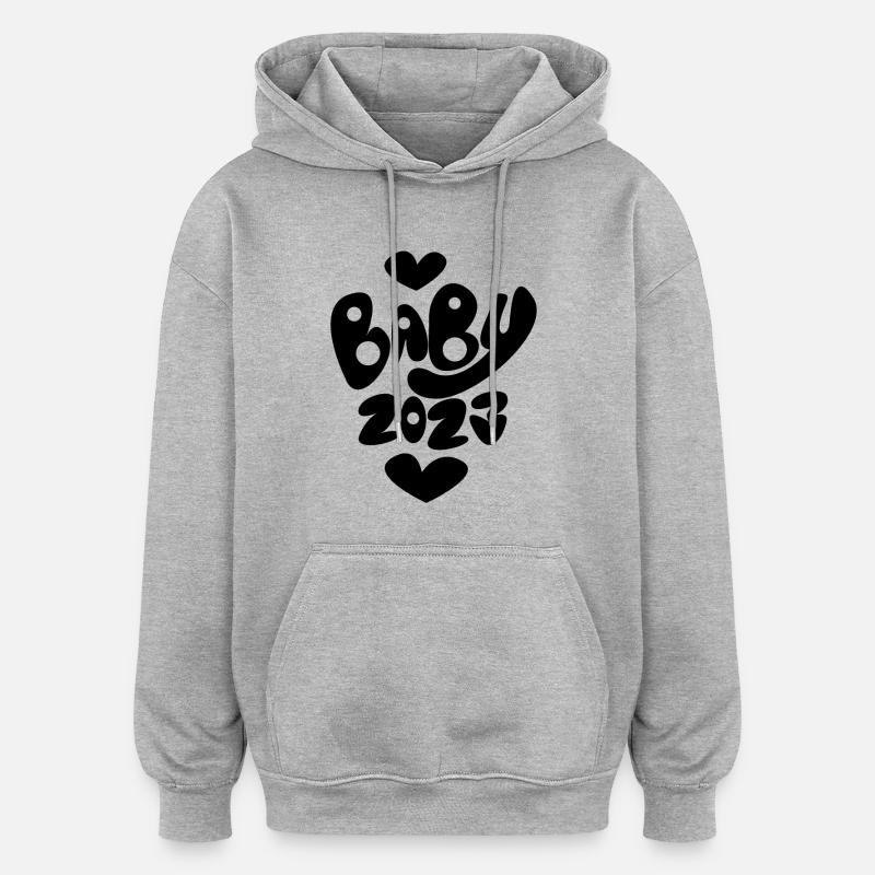 Bébé 2023 - Sweat à capuche oversize unisexe - gris chiné