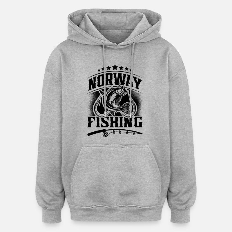 Norvège Pêcheur pêcheur - Sweat à capuche oversize unisexe - gris chiné
