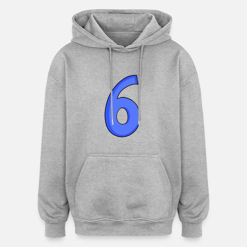 6 - Sweat à capuche oversize unisexe - gris chiné