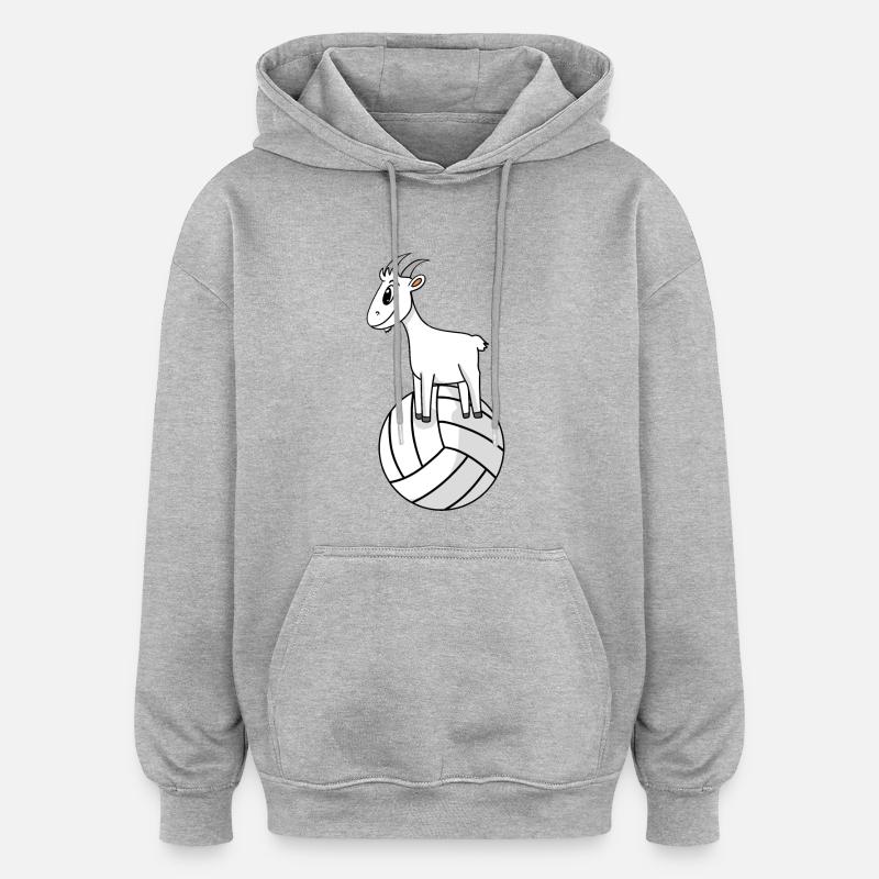 Bock sur volleyball - Chèvre Chèvre - Sweat à capuche oversize unisexe - gris chiné