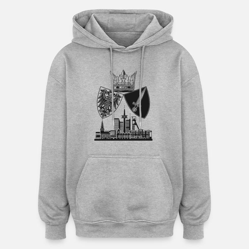 Essen - Skyline - Wappen - Oversized Unisex Hoodie - Grau meliert