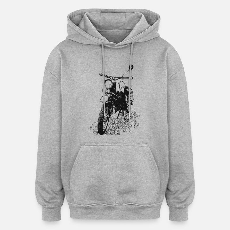 Simson - Schwalbe - Bluza z kapturem oversize typu unisex - szary melanż