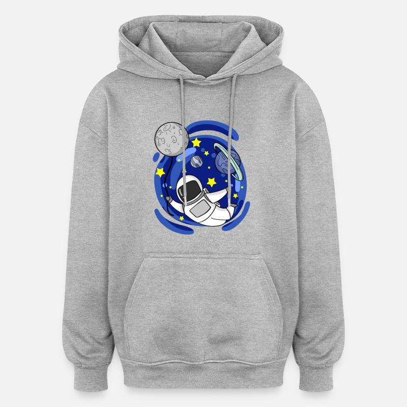 Astronaute Moon Balloon - Sweat à capuche oversize unisexe - gris chiné