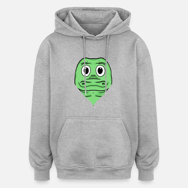 Crocodile - Sweat à capuche oversize unisexe - gris chiné