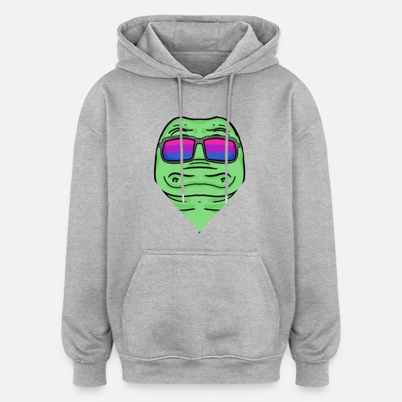 Cadeau crocodile bisexuel - Sweat à capuche oversize unisexe - gris chiné