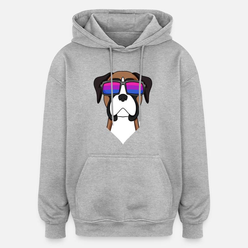 Bisexuell Deutscher Boxer Hund Geschenk - Oversized Unisex Hoodie - Grau meliert