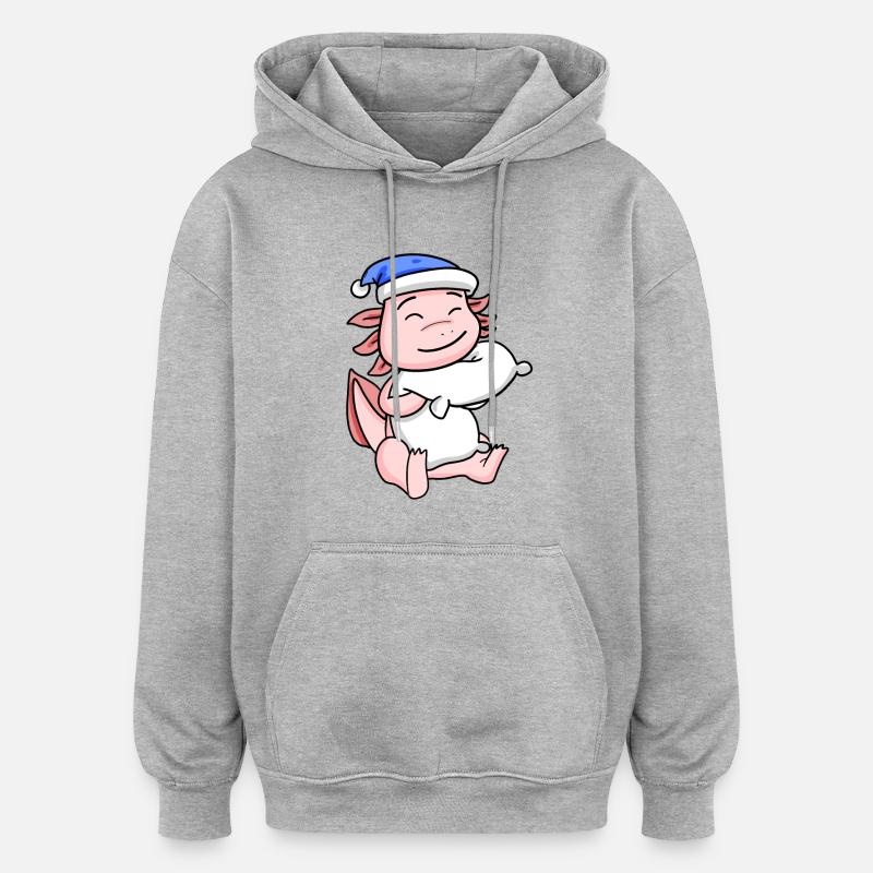 Axolotl Bébé - Sweat à capuche oversize unisexe - gris chiné
