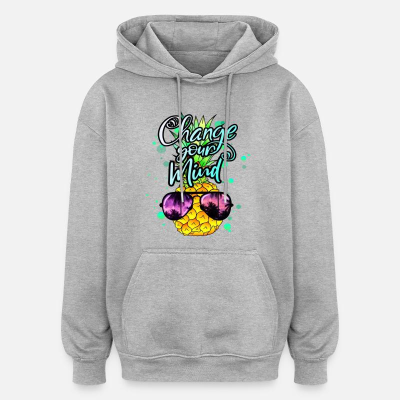 Ananas verändere dein Denken - Oversized Unisex Hoodie - Grau meliert