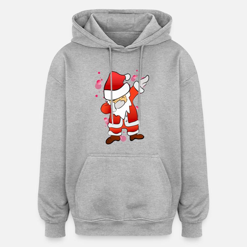 Dabbing Nikolaus - Oversized Unisex Hoodie - Grau meliert