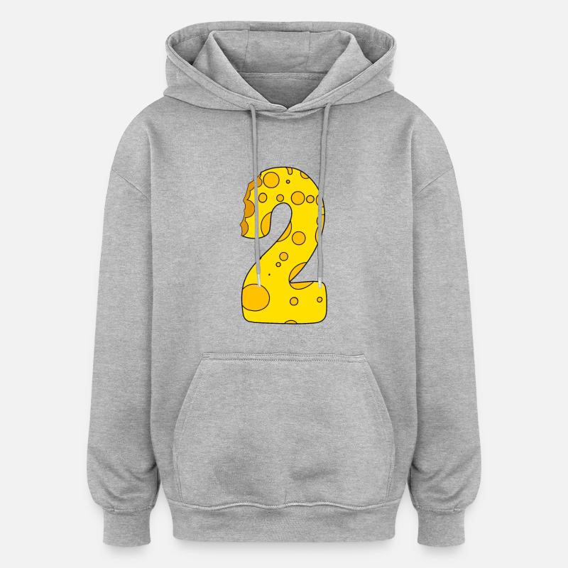Fromage numéro 2 - Sweat à capuche oversize unisexe - gris chiné