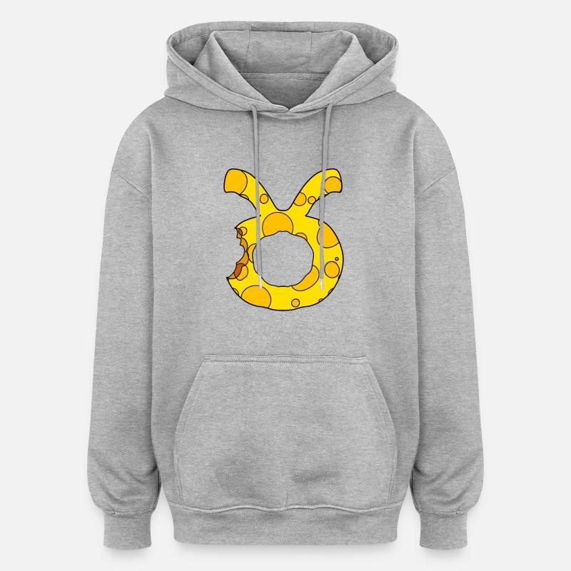 Signe du zodiaque Taureau - Sweat à capuche oversize unisexe - gris chiné