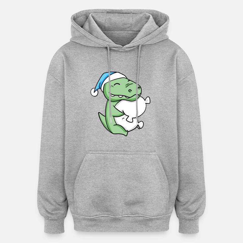 Bébé crocodile - Sweat à capuche oversize unisexe - gris chiné