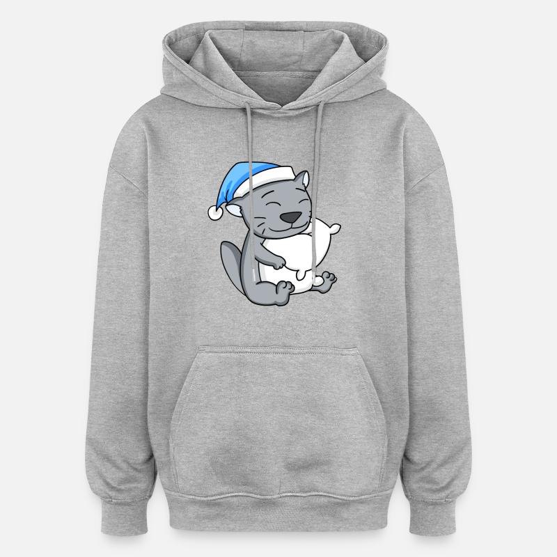 British Shorthair - Sweat à capuche oversize unisexe - gris chiné